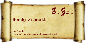 Bondy Zsanett névjegykártya